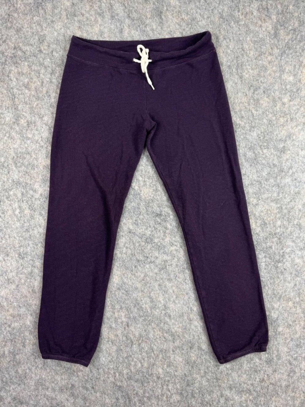 Monrow Womens Joggers Sweatpants XS Plum Drawstring Retro Low Rise